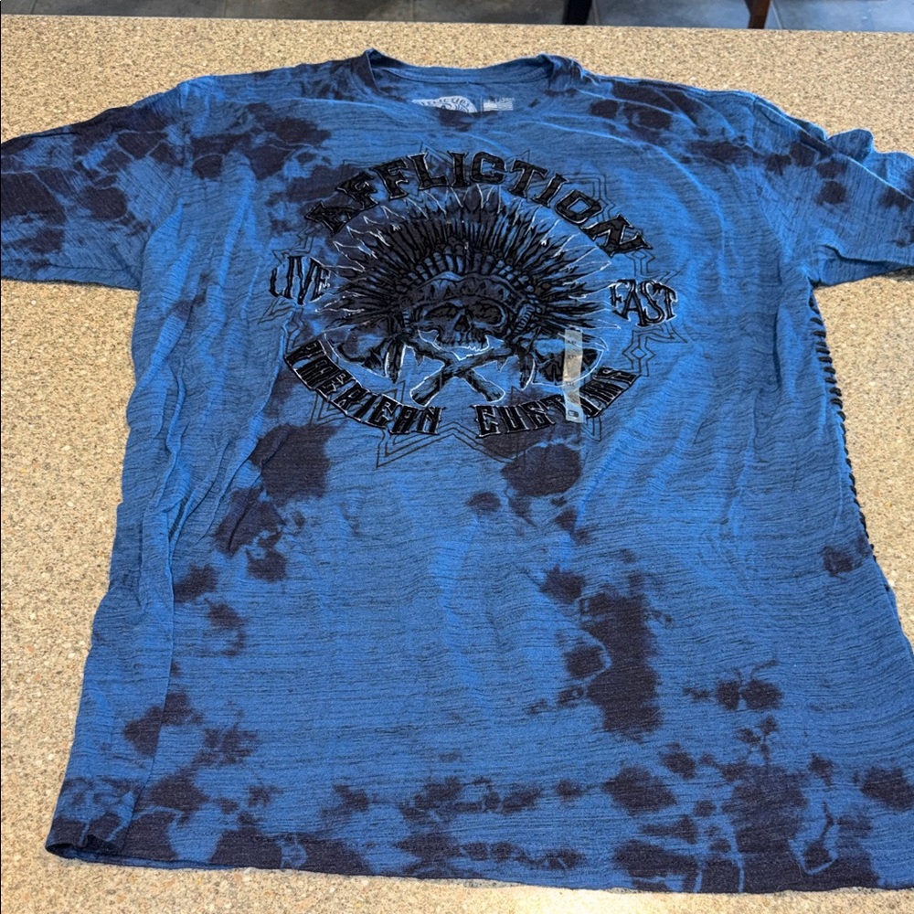 New Affliction Velvet Lace up Graphic Tee - Picture 1 of 5